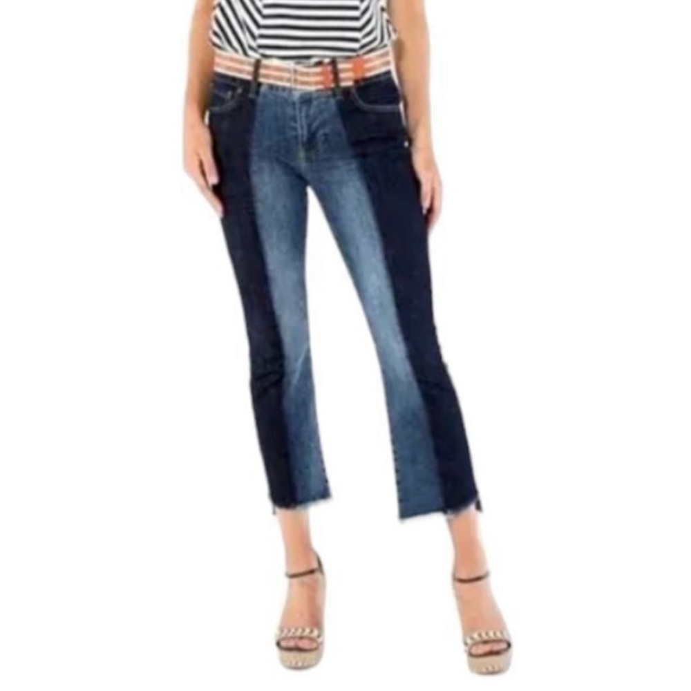Cabi 6281 Denim High Low Crop Jeans Size 2